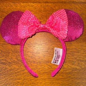 Pink Sequin Mouse Ears Headband